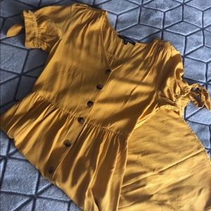 mustard yellow midi dress